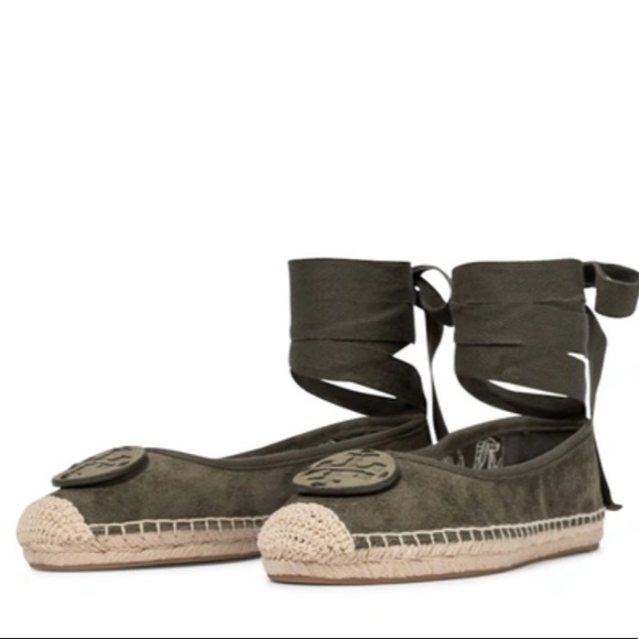 NEWLY REDUCED🥰| Tory Burch Minnie Ballet Espadrilles, Suede In Green - Picture 3 of 11